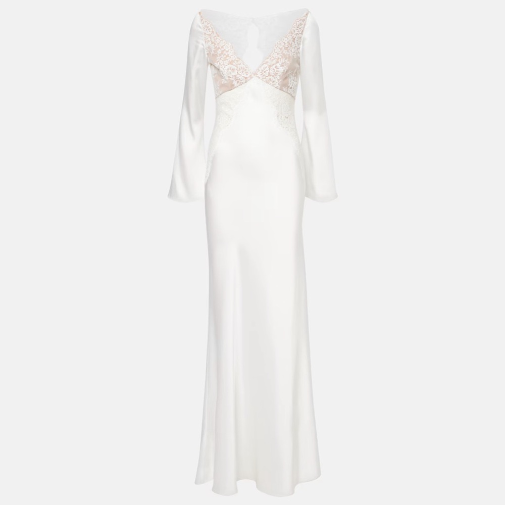 SELF-PORTRAIT x Christopher Kane Lace-Trimmed Satin Wedding Gown NWT Size 2
